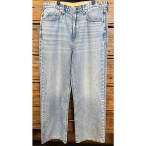 Rag & Bone Logan Jeans Womens 31 Light Mid Rise Featherweight Wide Leg Denim NWT